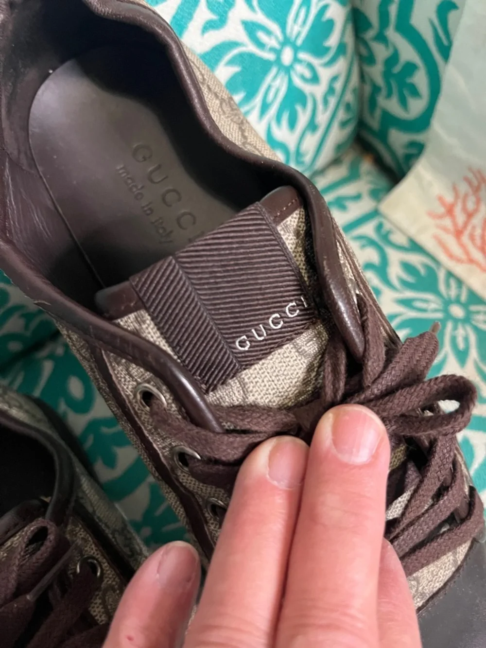 Gucci Brown and Beige GG Canvas Low-Top Sneakers GUC US Sz 8-8.5” Women’s - Picture 2 of 6